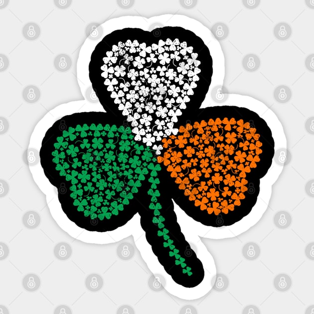 Shamrock made of Clover Leaves Design for a Ireland Lover Sticker by NeverTry